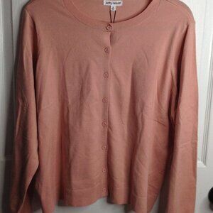NWT Kathy Ireland Dusty Rose 1X Cardigan, Classy, Eclectic GLAMMA, Traditional